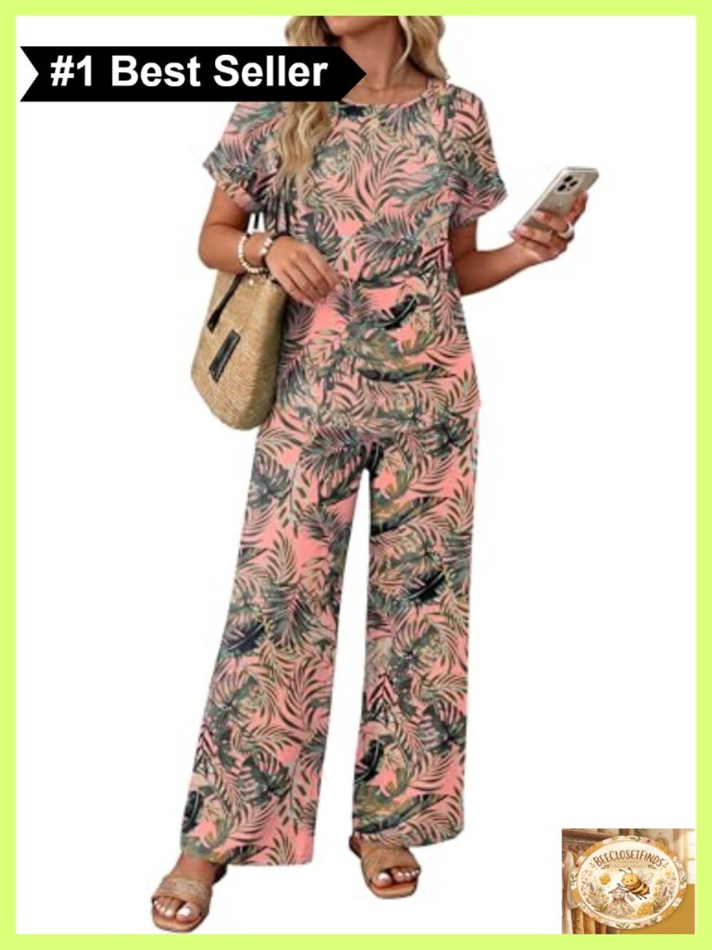 Women's 2 Piece Lounge Set Lightweight Polyester Pleated Texture